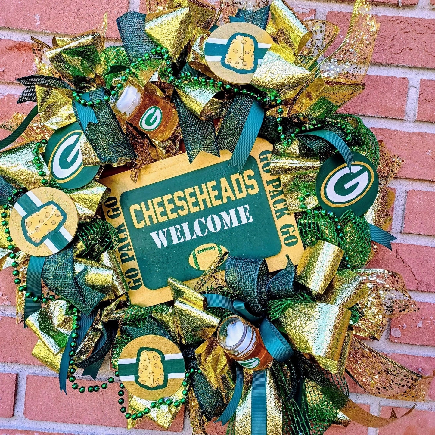 Green Bay Packers Go Pack Go football wreath