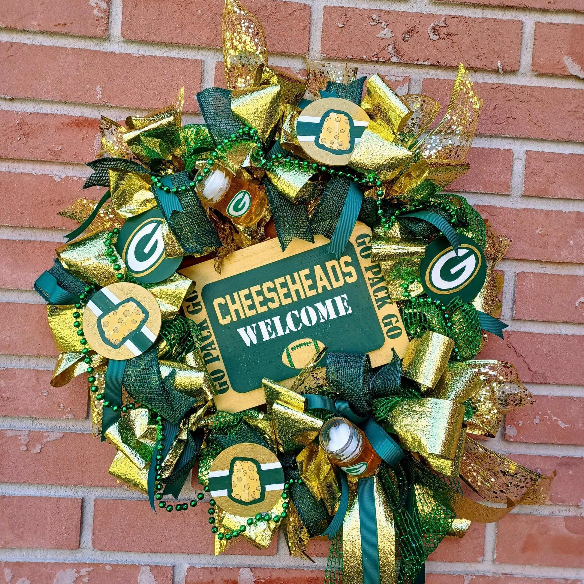 Green Bay Packers Go Pack Go football wreath