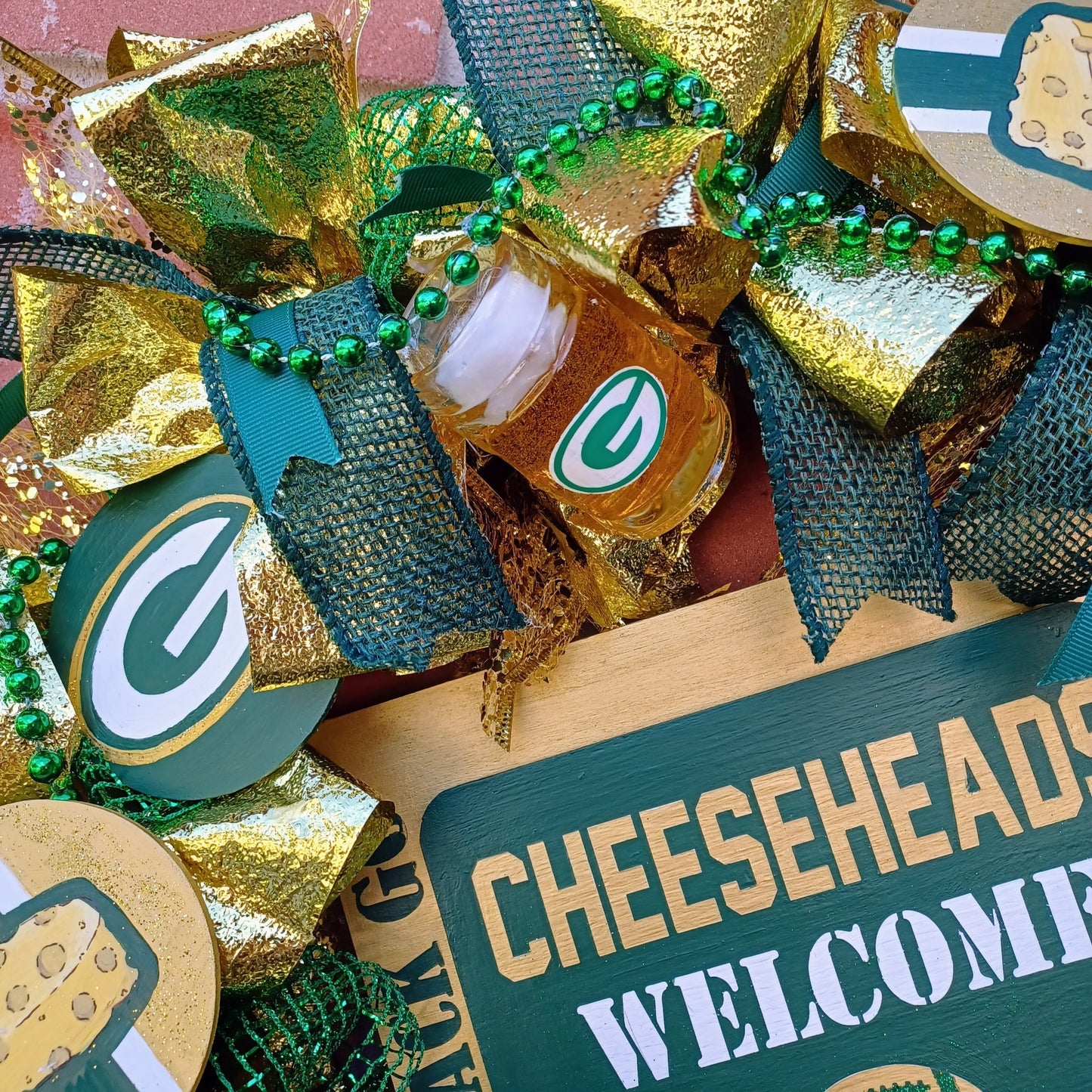 Green Bay Packers Go Pack Go football wreath