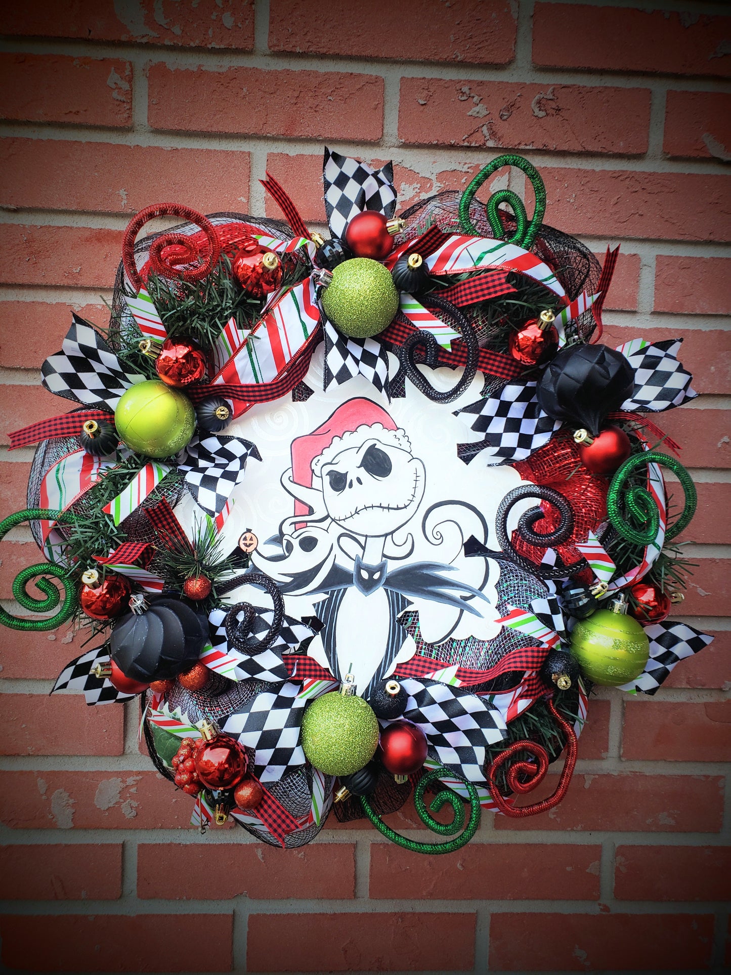 Jack and Zero Skellington Holiday wreath