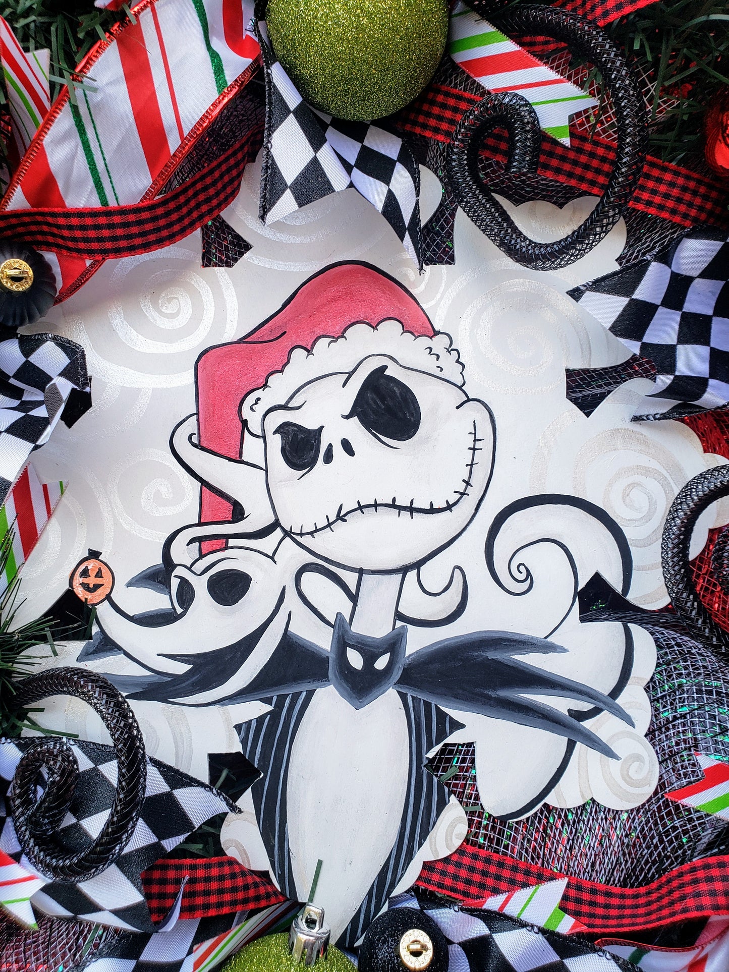 Jack and Zero Skellington Holiday wreath