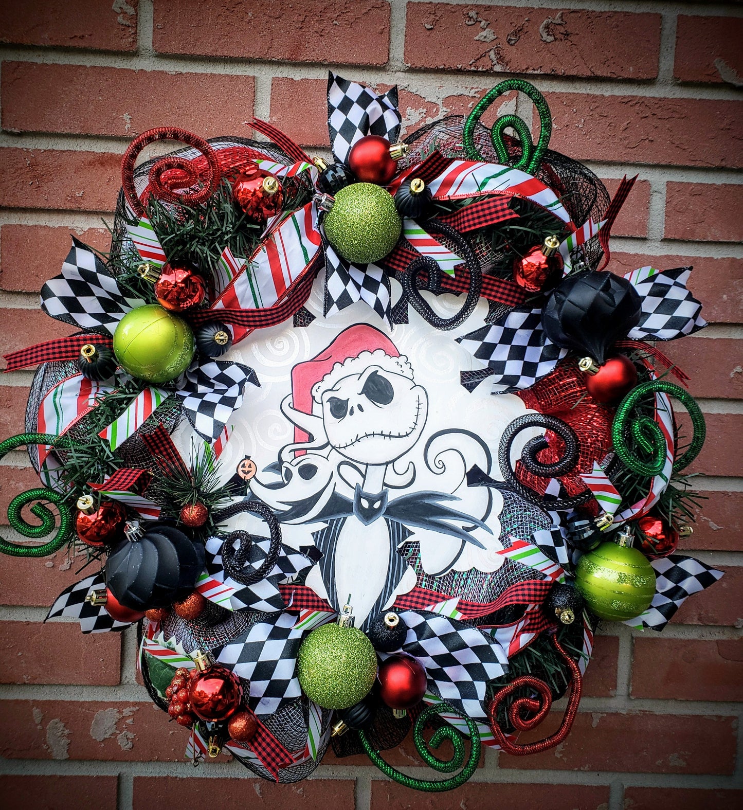 Jack and Zero Skellington Holiday wreath