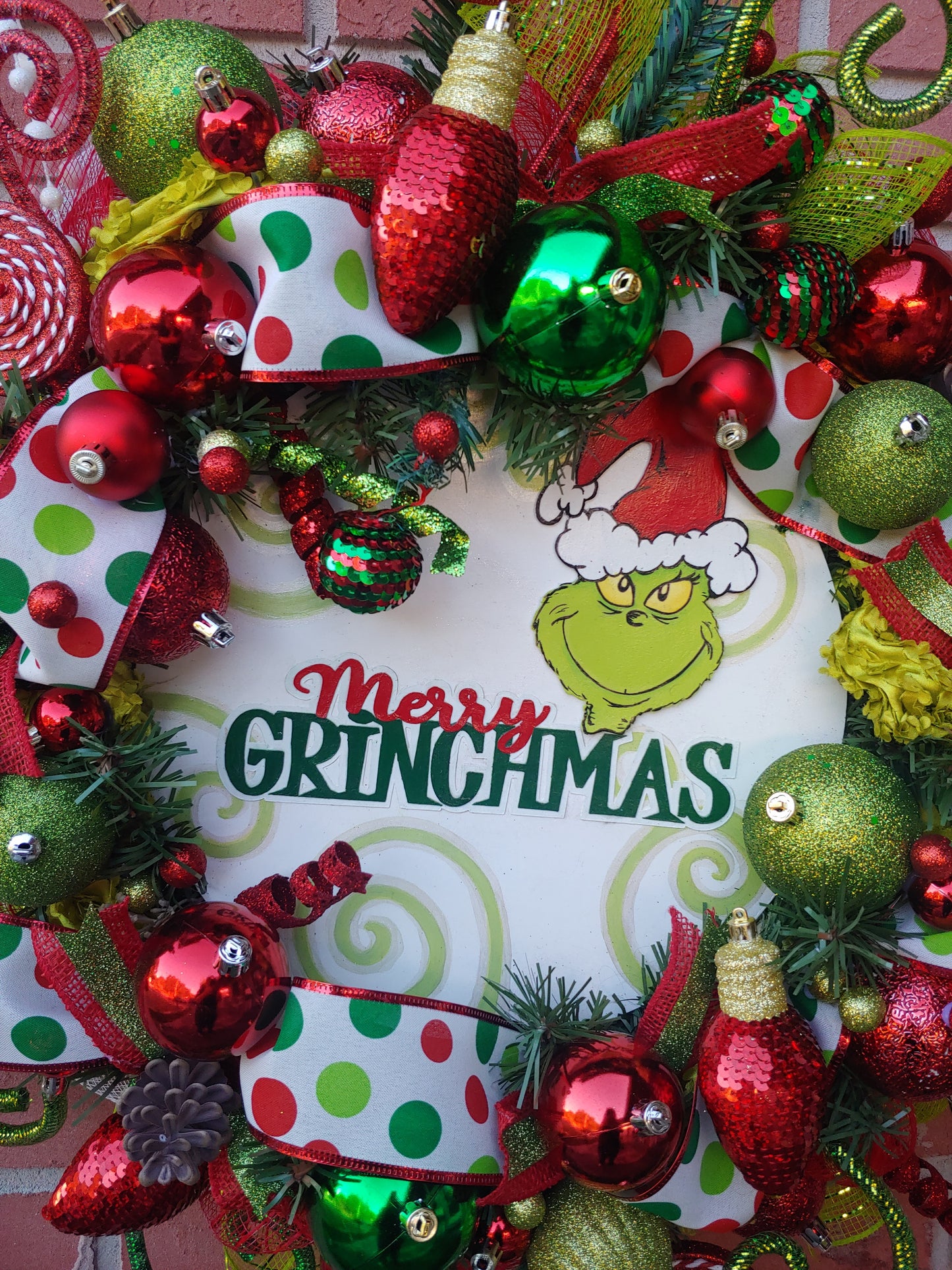 Merry Grinchmas holiday wreath