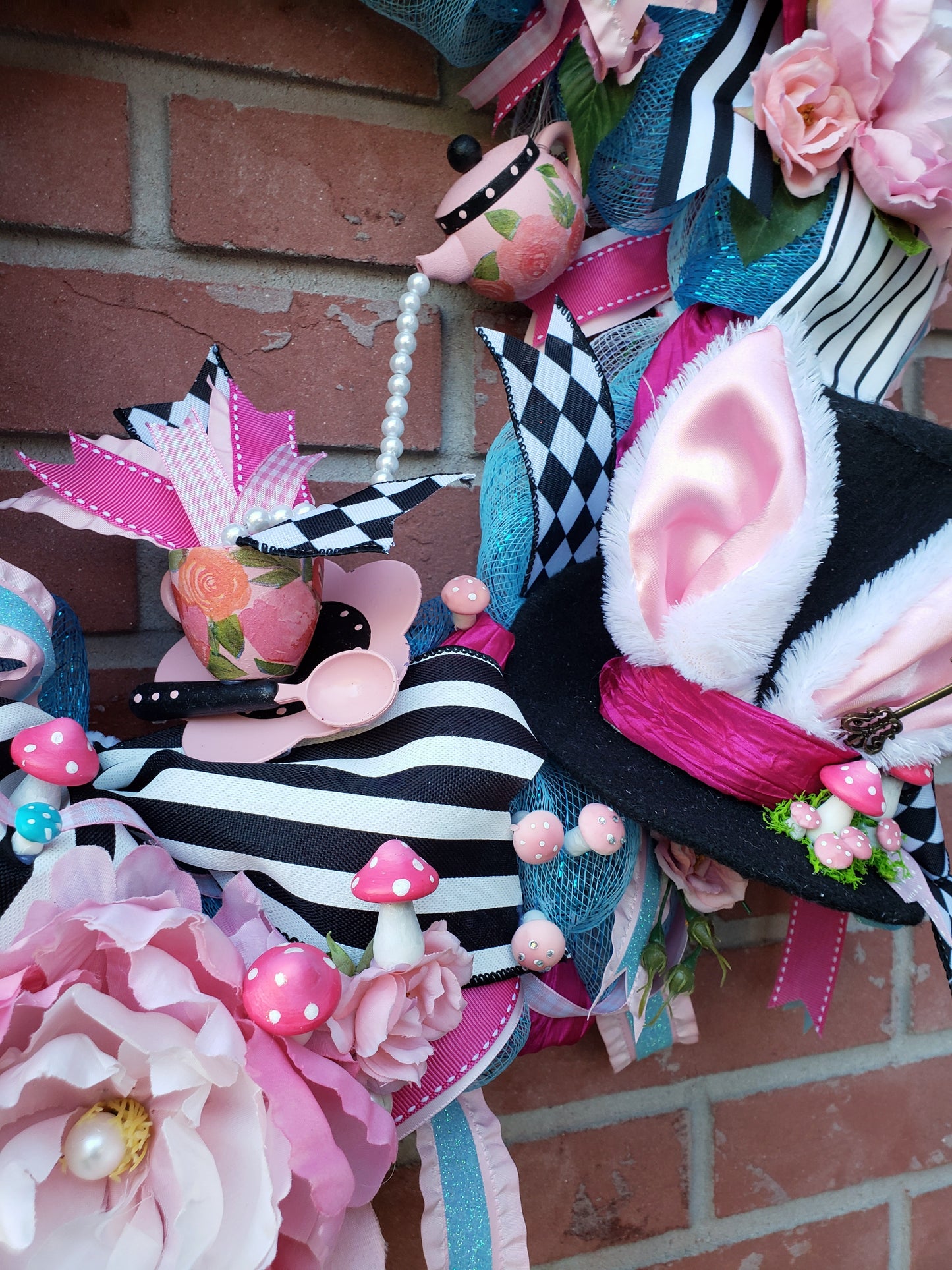 Alice in wonderland mackenzie childs wreath