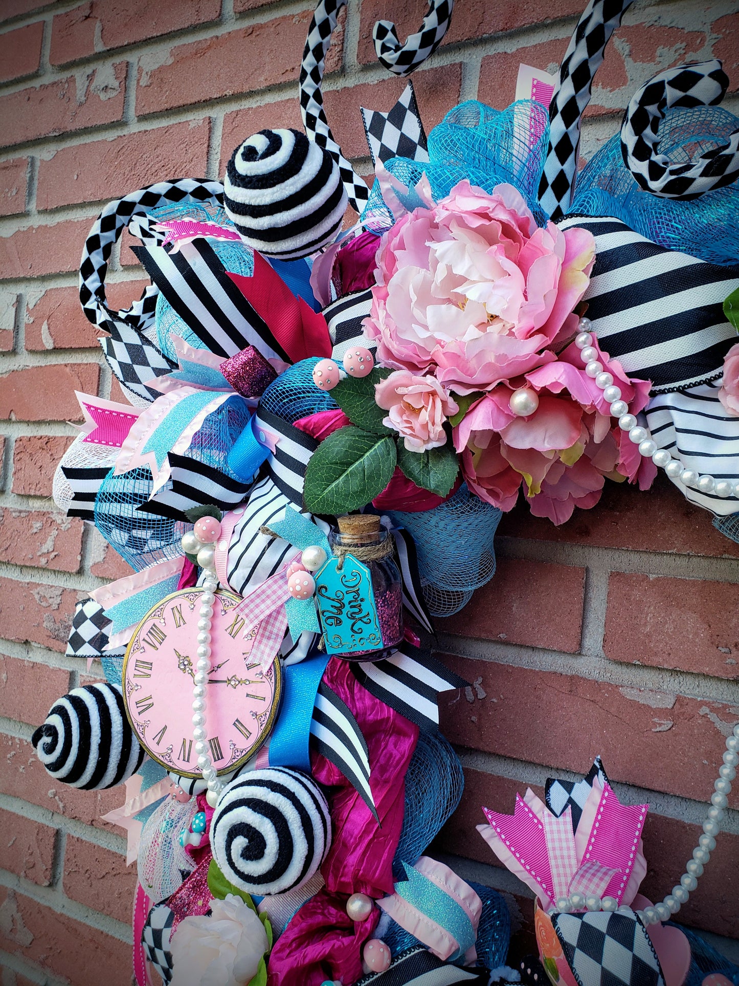 Alice in wonderland mackenzie childs wreath