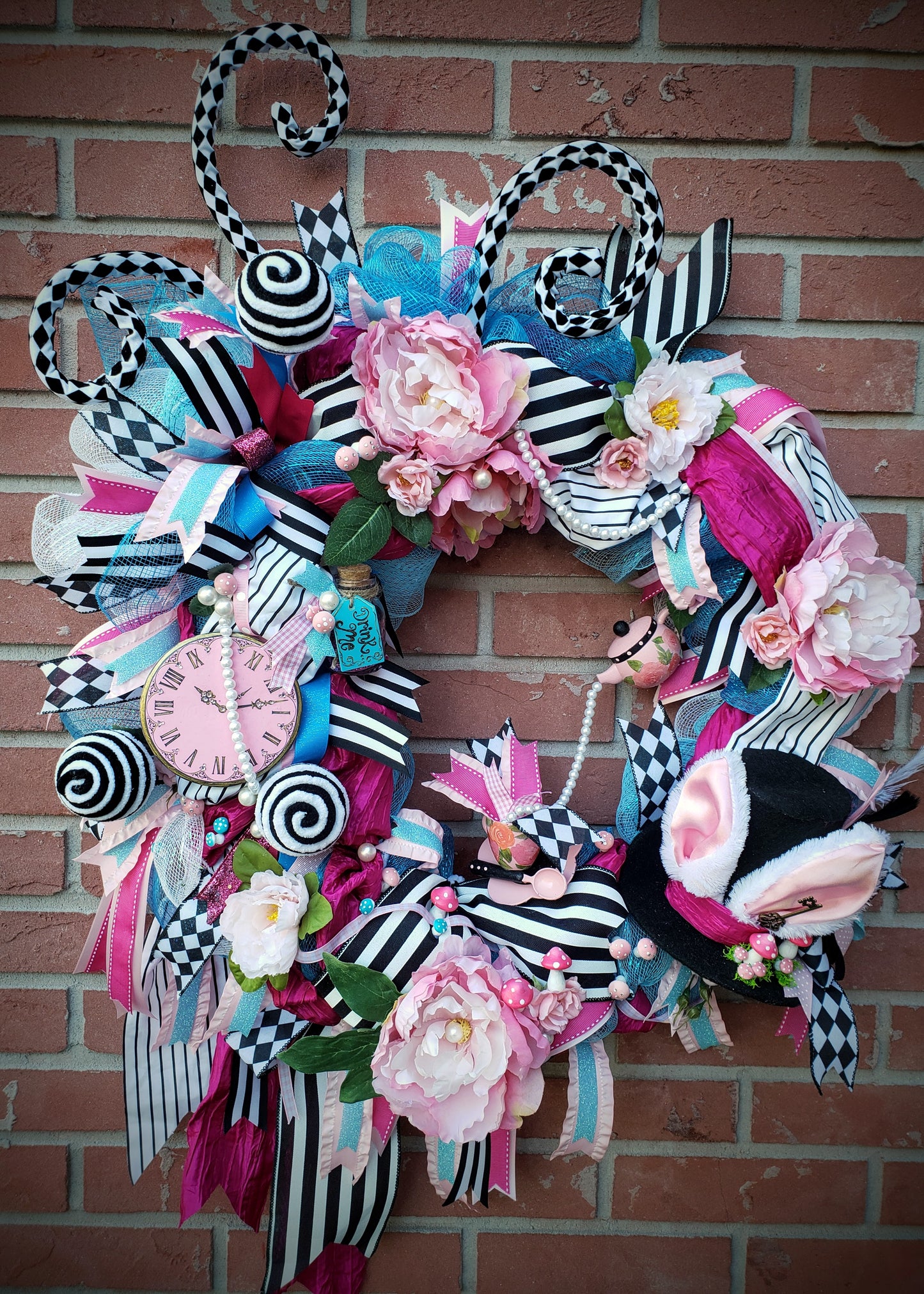 Alice in wonderland mackenzie childs wreath