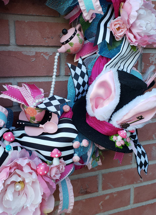 Alice in wonderland mackenzie childs wreath