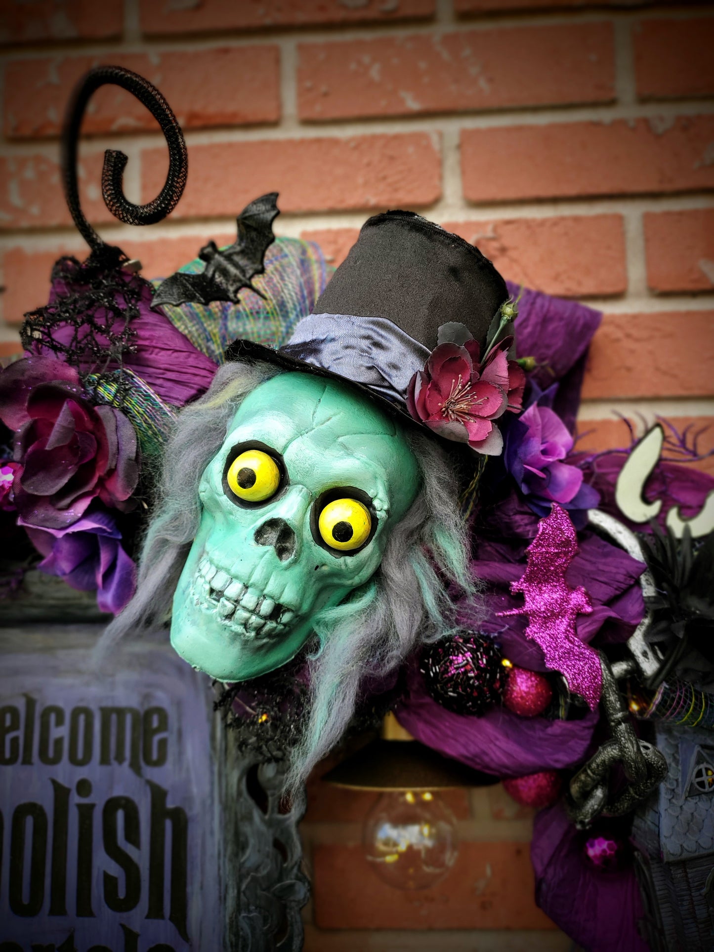 Haunted Mansion Welcome Foolish Mortals Wreath