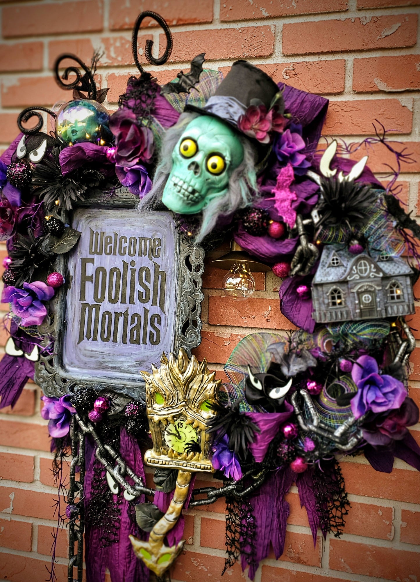 Haunted Mansion Welcome Foolish Mortals Wreath