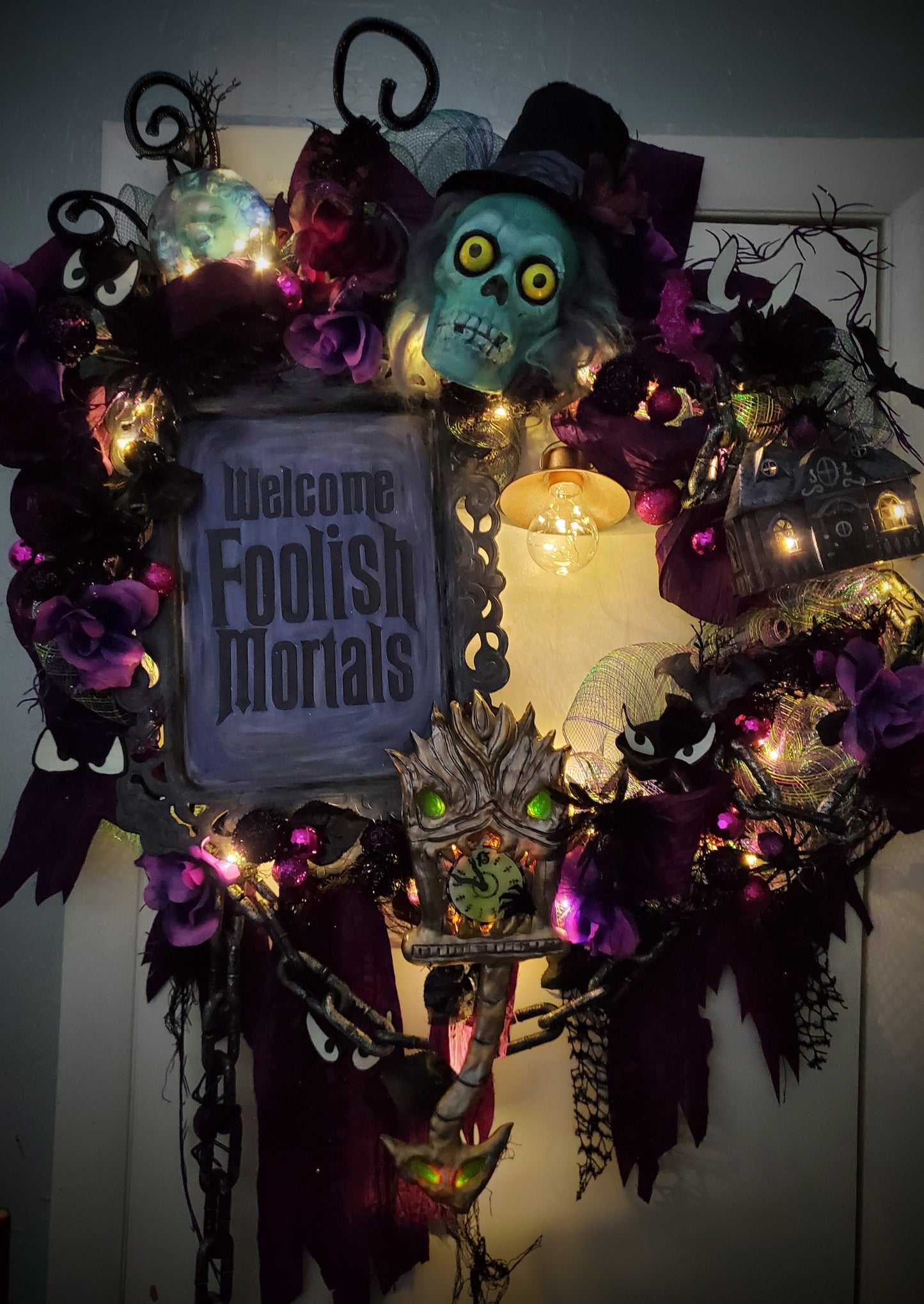 Haunted Mansion Welcome Foolish Mortals Wreath