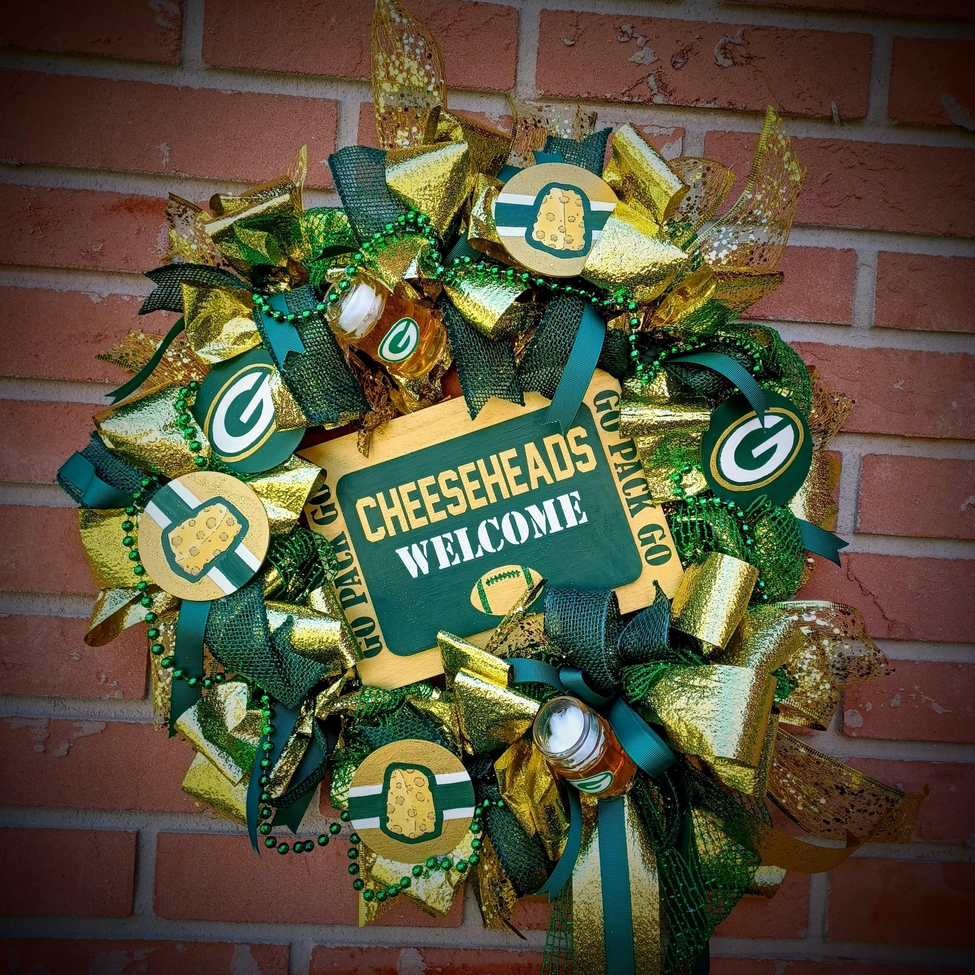 Packers wreath Go Pack Go