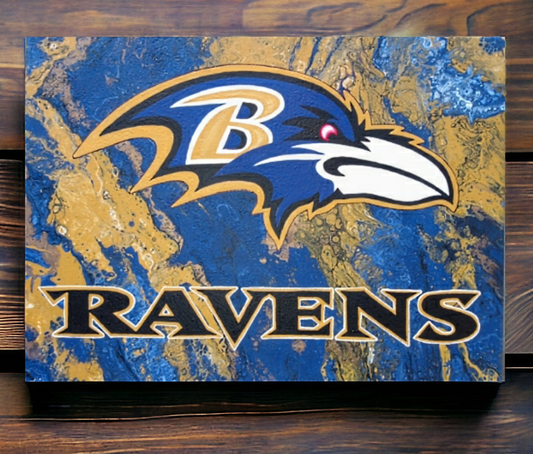 Hand painted Ravens wall hanging 