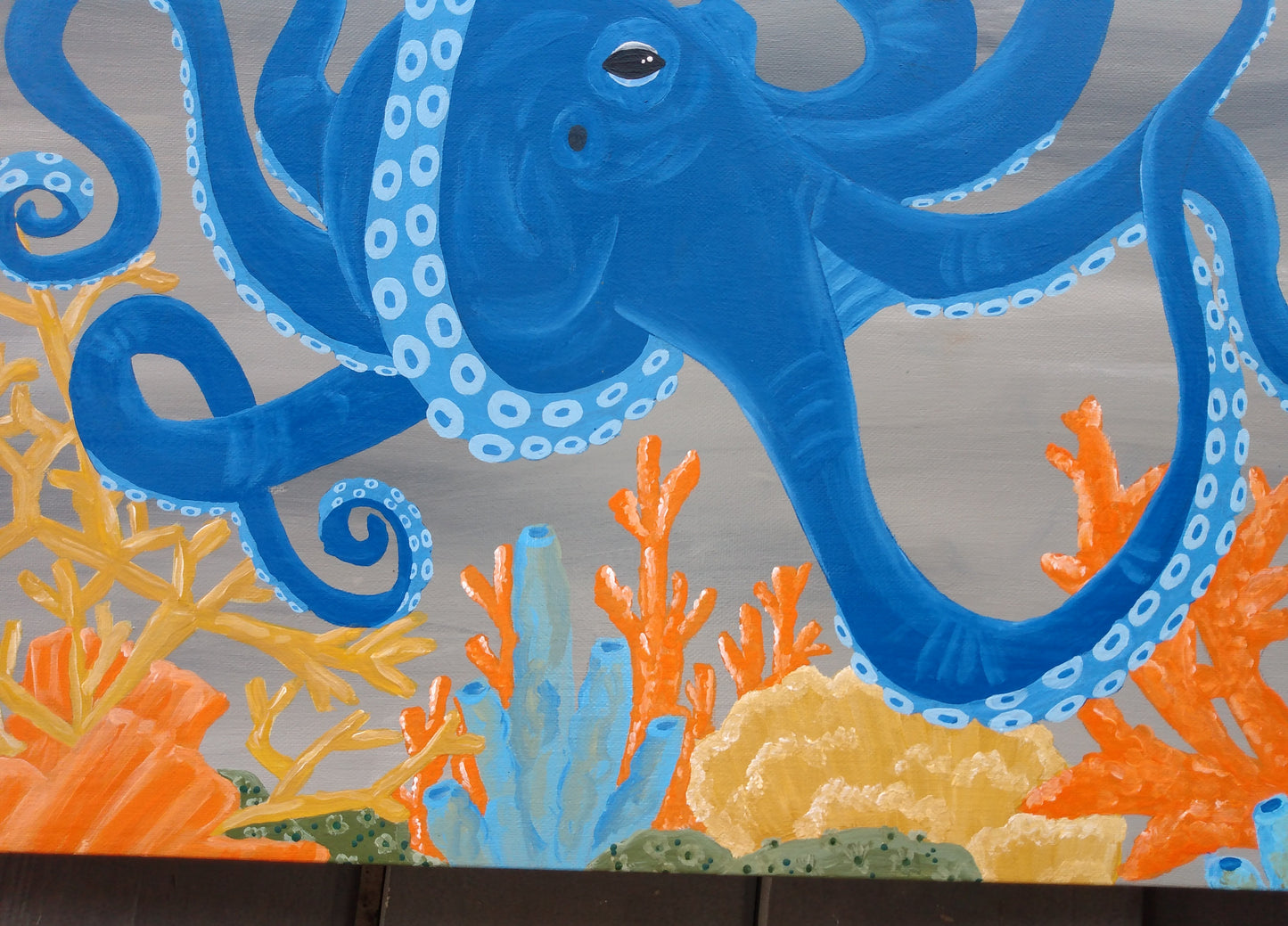 Octopus painting on wood boards 3 feet wide your choice of colors