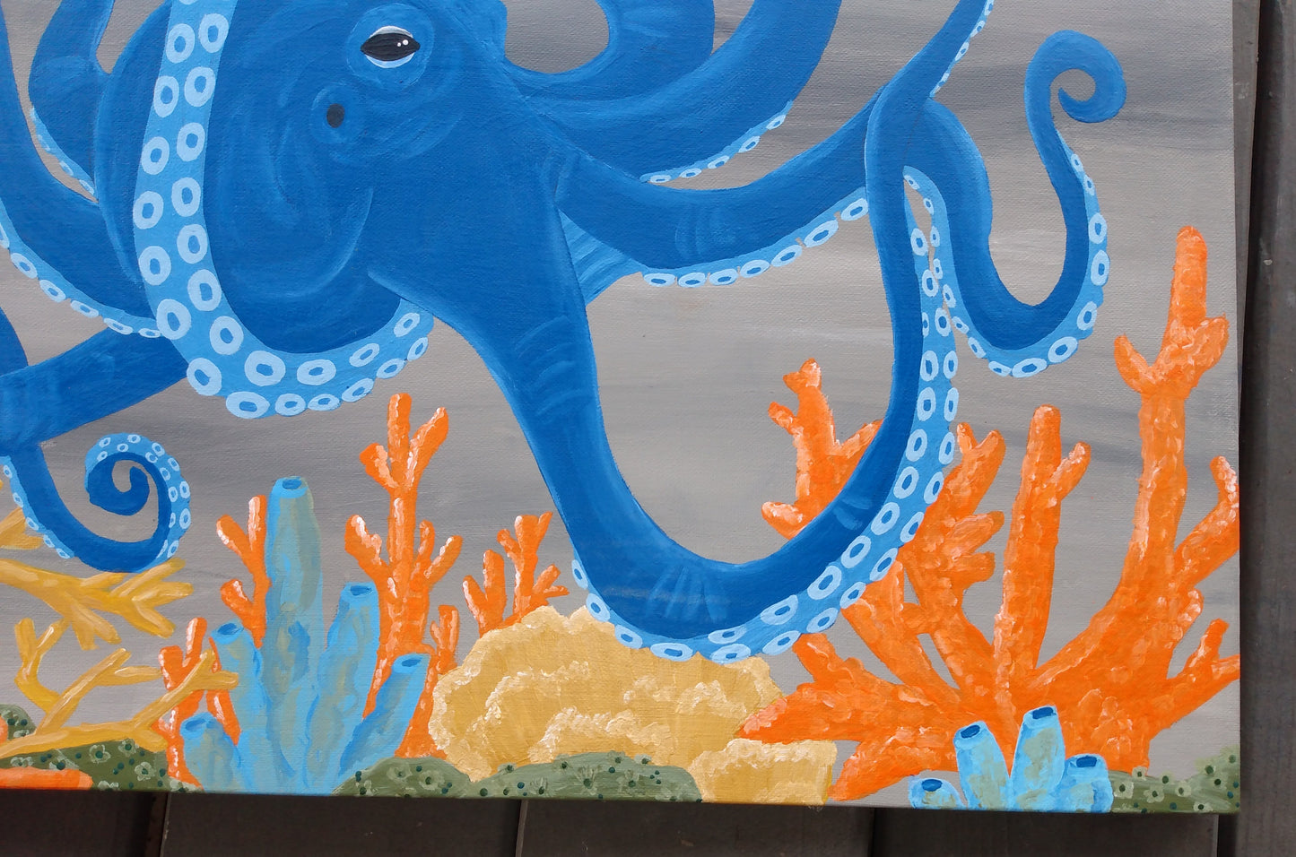 Octopus painting on wood boards 3 feet wide your choice of colors