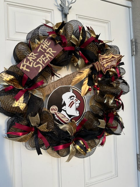 Fear the Spear Seminoles wreath 