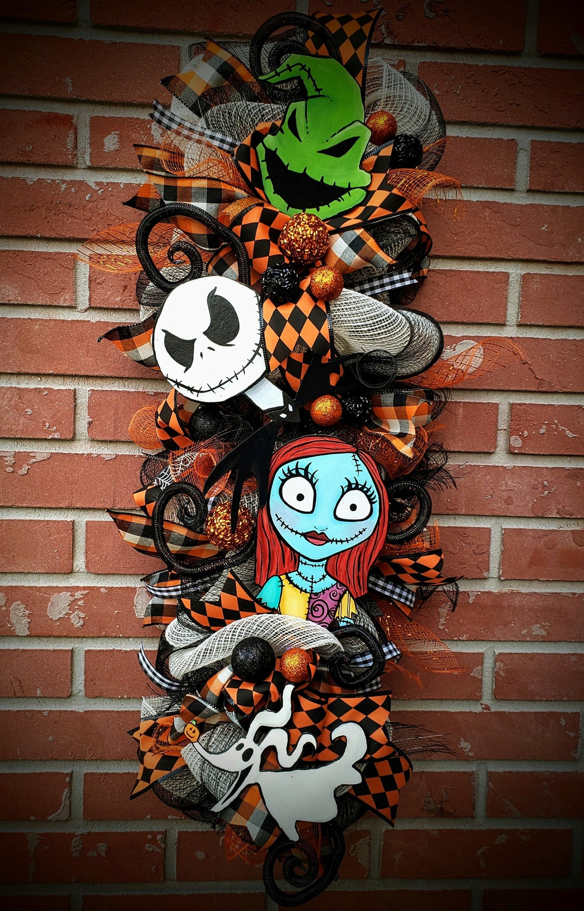 Nightmare before Christmas Halloween Decorations wreath door hanger