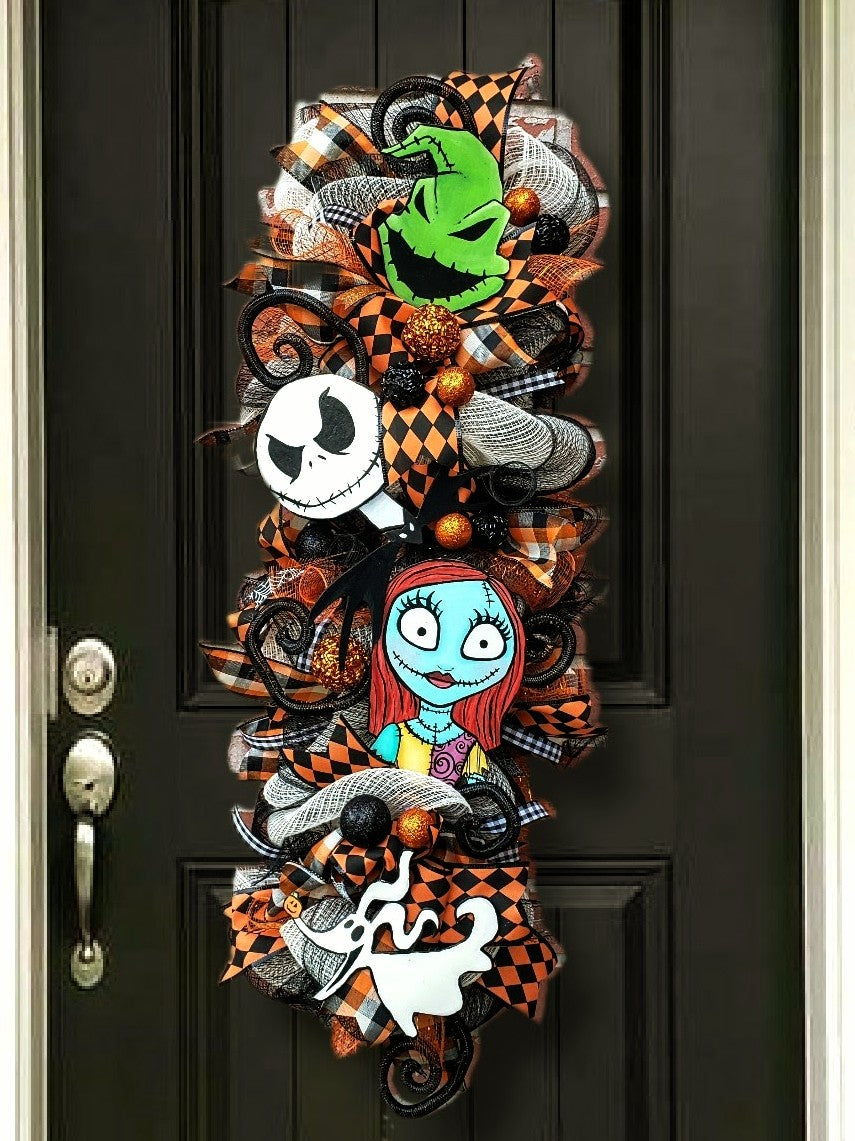 Nightmare before Christmas Halloween Door hanger Swag