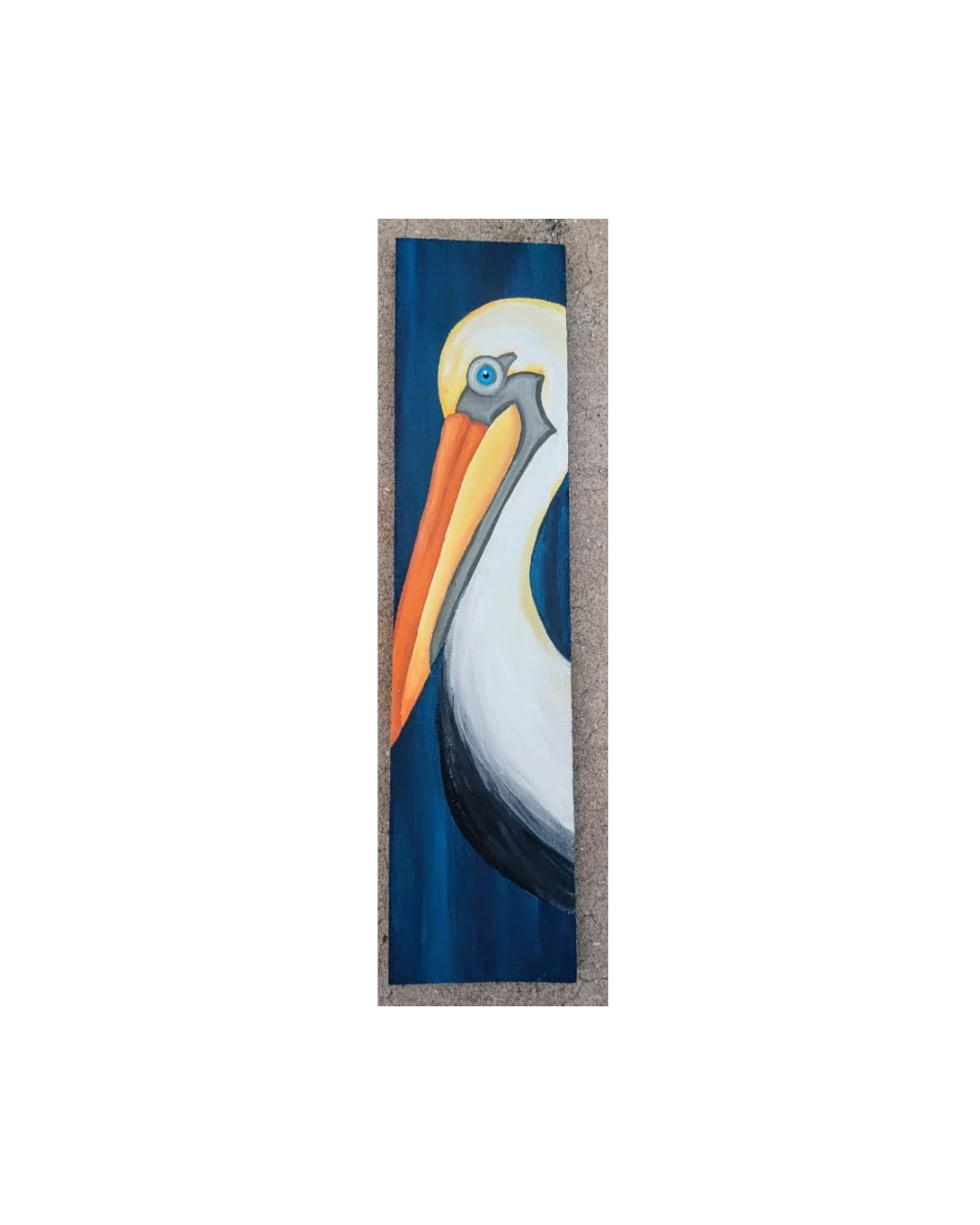 Pelican and Seabird paintings on single wood boards with aqua background