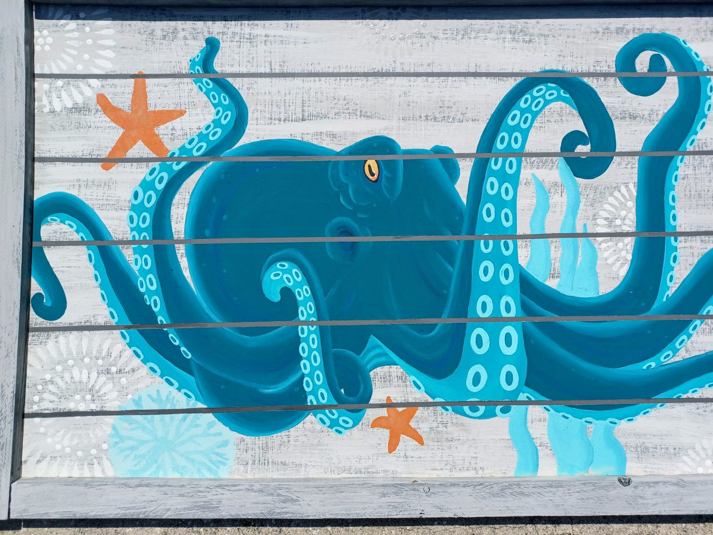 Octopus painting on wood boards 3 feet wide your choice of colors