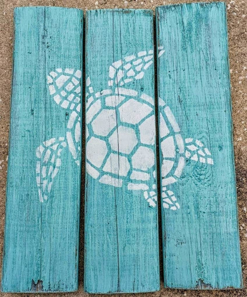 Sea Turtle painting on wood boards