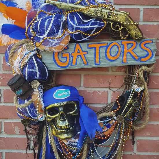 Gasparilla wreath blue and orange Gators