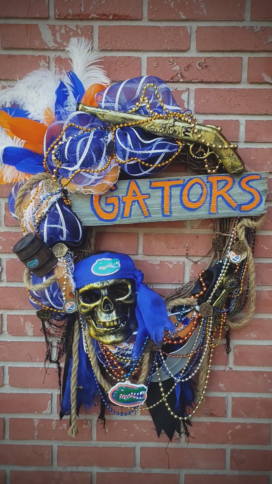 Gasparilla wreath blue and orange Gators